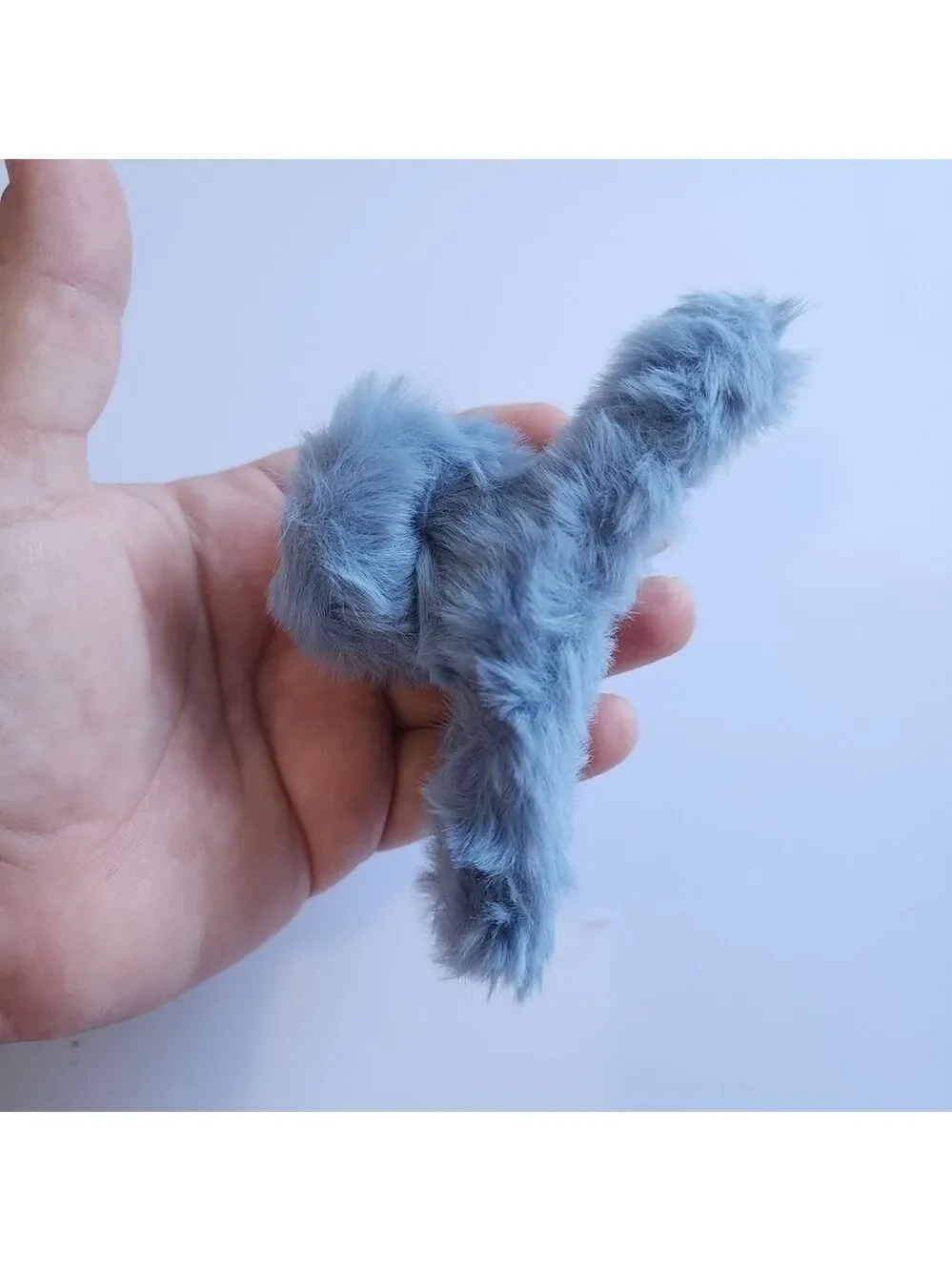 NEW Shark Blue Faux Fur Hair Claw Clip Accesory